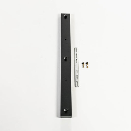 3-Light Black Rectangular Ceiling Plate - Large