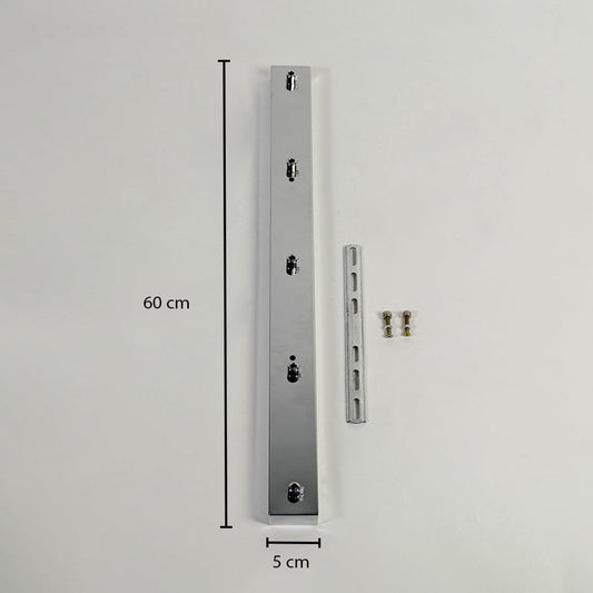5-Light Chrome Rectangular Ceiling Plate - Large