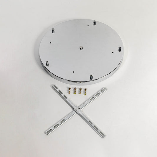 5-Light Chrome Round Ceiling Plate - Medium