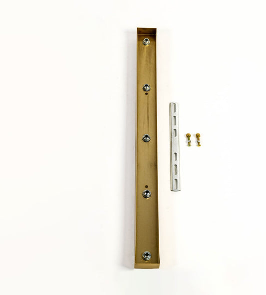Ceiling plate shown on white background highlighting metal finish mounting holes screws and slim rectangular design used for supporting multiple pendant lights.