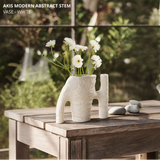 Akis Modern Abstract Stem Vase - White
