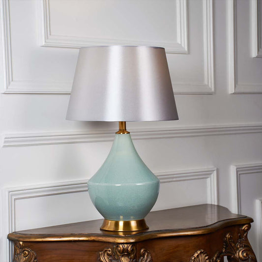 Aqua Blue Ceramic Table Lamp
