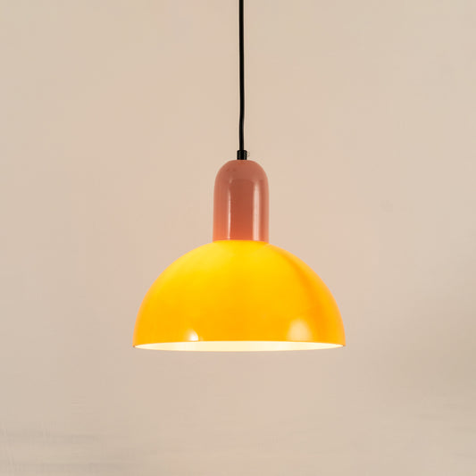 Aurelia Orange Hemisphere Pendant Light - Pink