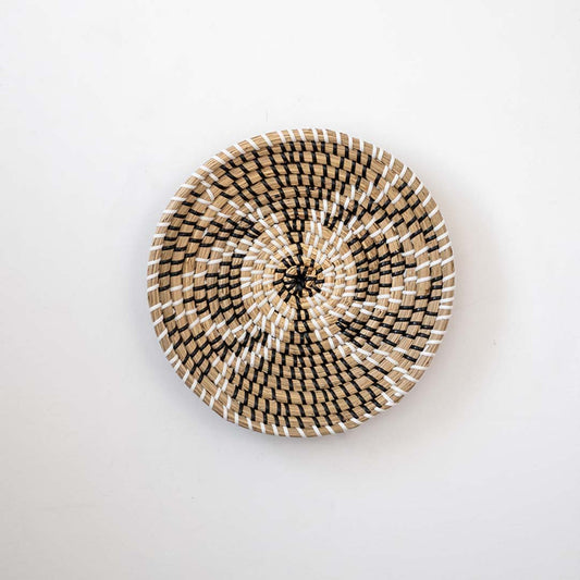 Bexon Handwoven Sabai Grass Hanging Wall Basket - Black