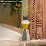 Bitossi-Style Geometric Ceramic Vase