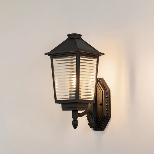 Carson Ribbed Glass Outdoor Wall Light