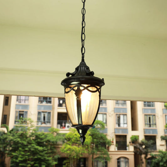 Cicero Outdoor Hanging Light Black Main Lifestyle
