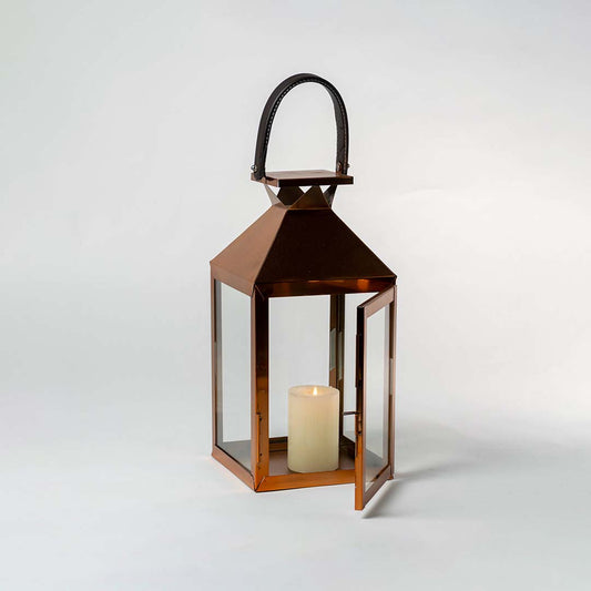 Claire Metal Lantern Rose Gold - Medium
