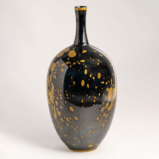 Cobalt Luxe Black Ceramic Jar - Large