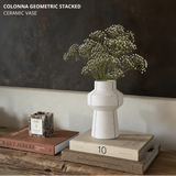 Colonna Geometric Stacked Ceramic Vase