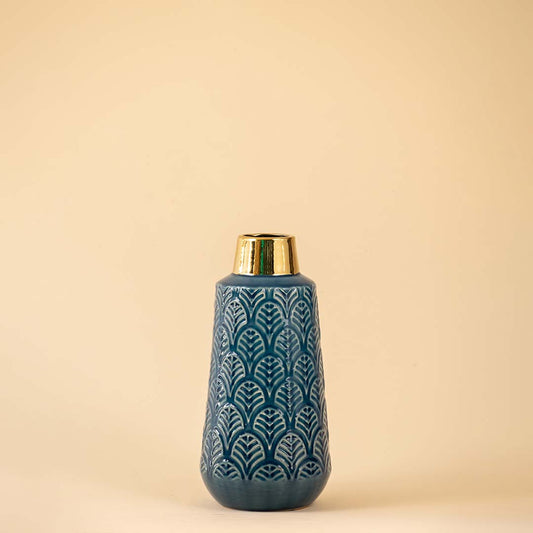 Decanter Blue-Gold Ceramic Vase