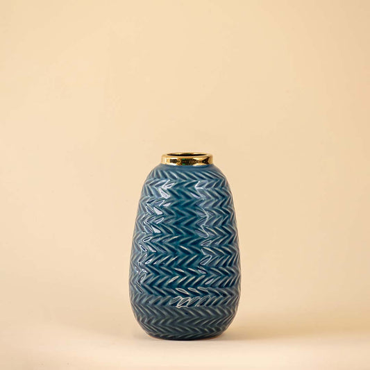 Decorative Blue-Golden Ceramic Vase