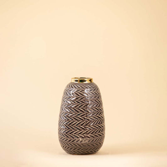 Decorative Brown Golden Ceramic Vase