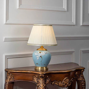 Elicia Sky Blue Ceramic Table Lamp with White Shade