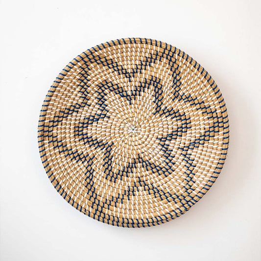 Estefania Handwoven Sabai Grass Hanging Wall Basket - Blue