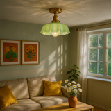 Fleur Glass Ceiling Light - Green