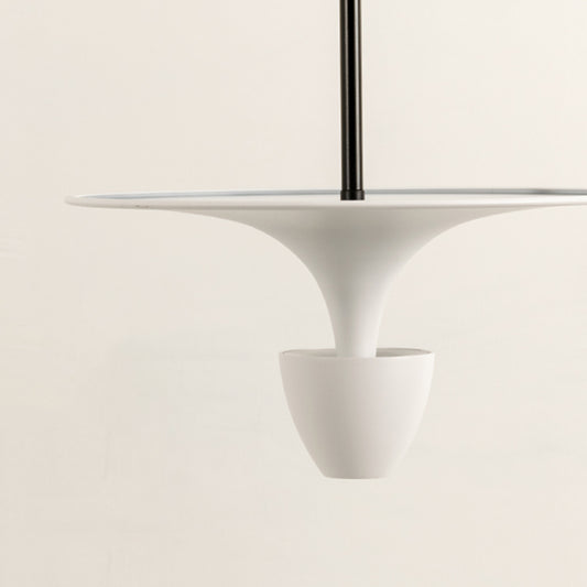 Flying Saucer Pendant Light - White