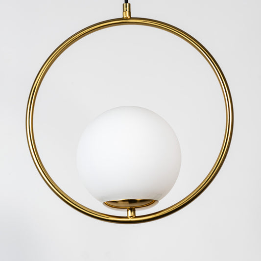 Frosted Glass Pendant Light - Gold