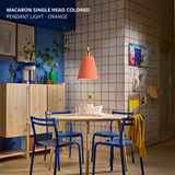 Macaron Single Head Colored Pendant Light - Orange