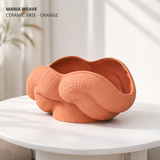 Maria Weave Ceramic Vase - Orange