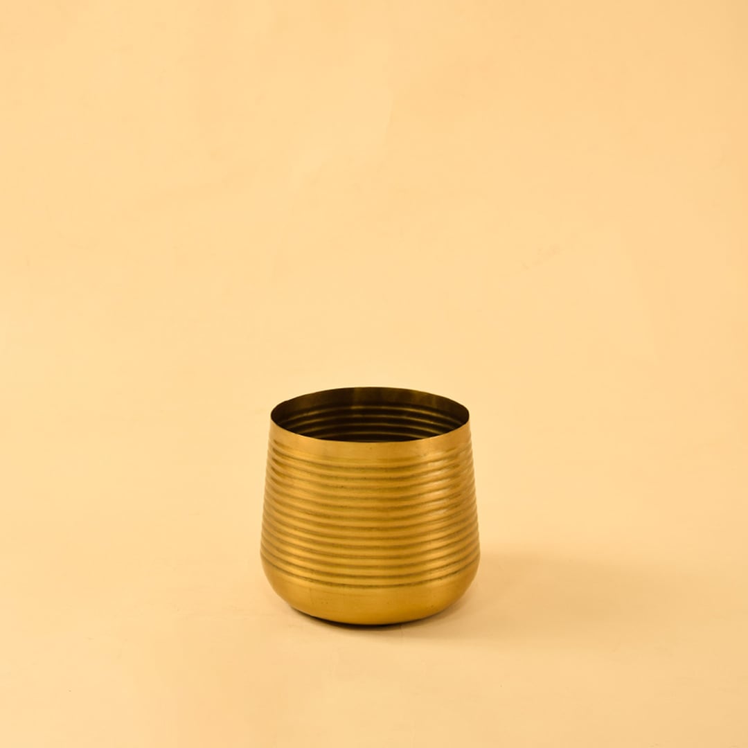 Hymn Metal Vase Gold Large White Background