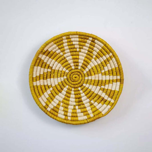 Inviting Sunflower Handwoven Sea Grass Hanging Wall Basket - Yellow