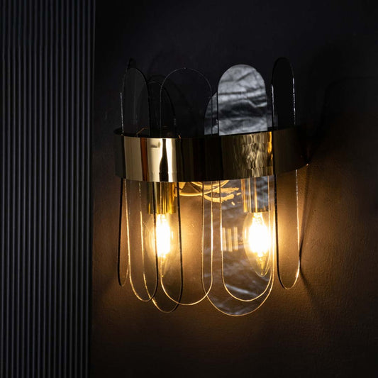 Joy of Light Modern Grey Glass & Metal Wall Lamp