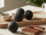 Kallos Decorative Set of 4 Terracotta Orbs - Black