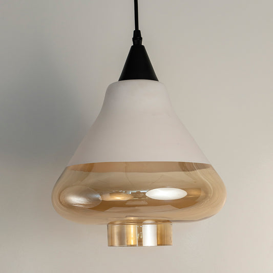 Kubica Modern White Amber Hanging Lamp
