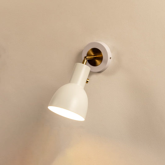 Modern white metal wall light with warm glow for elegant hallway and luxury decor styling spaces.