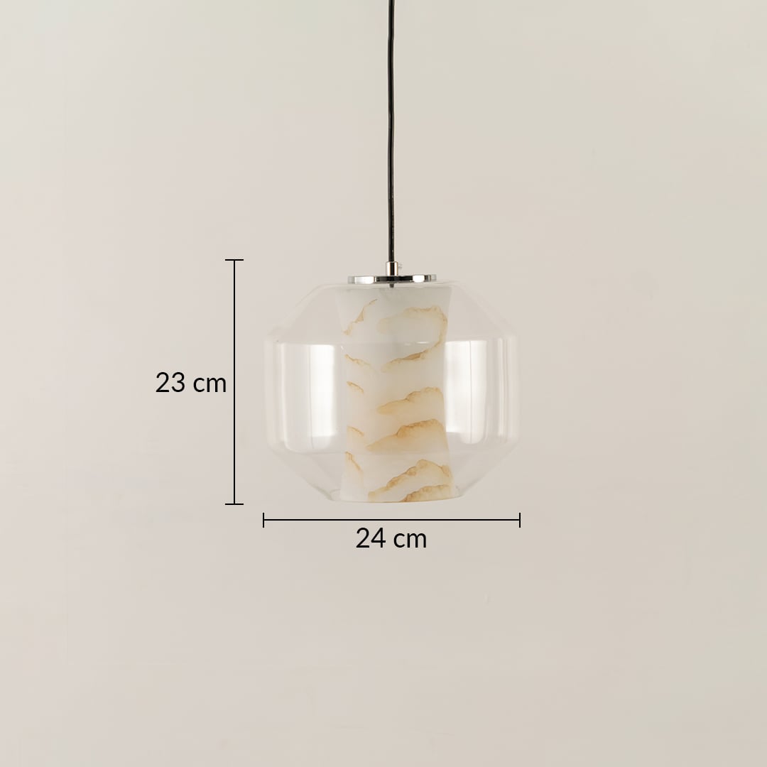 Marble Grain Glass Round Pendant Lamp Dimensions