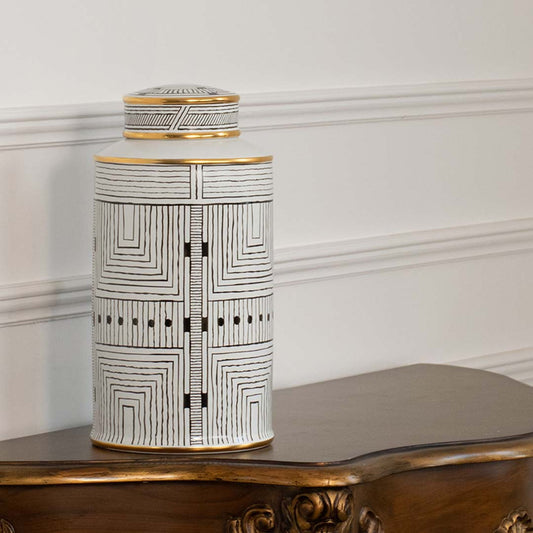 Maze Decorative Ceramic Temple & Ginger Jar - Large