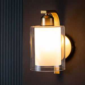 Modern Simple Curvy Metal & Glass Wall Lamp