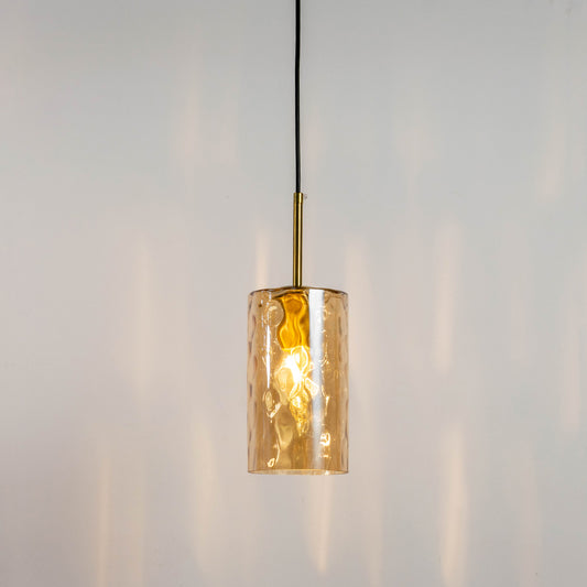 Nordic Water Ripple Colored Glass Cylindrical Pendant Light
