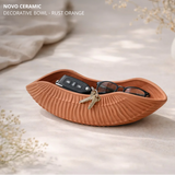 Novo Ceramic Decorative Bowl - Rust Orange