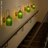 Ozaia Ribbed Glass Wall Light - Green