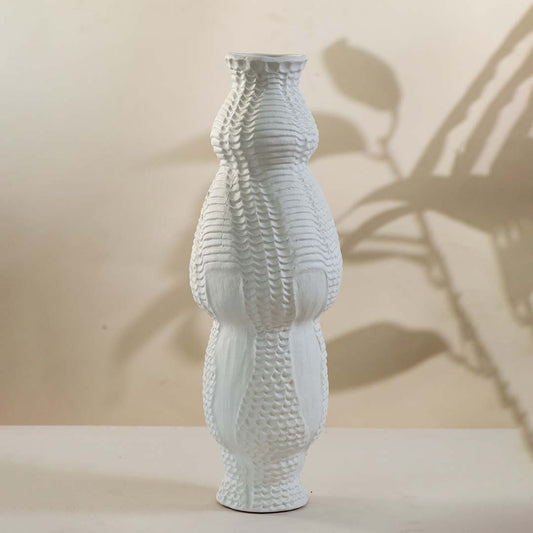 Qedim White Ceramic Vase