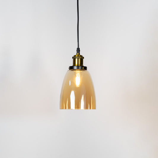 Retro Glass Pendant Light - Amber