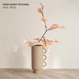 Rune Sandy Textured Vase - Beige