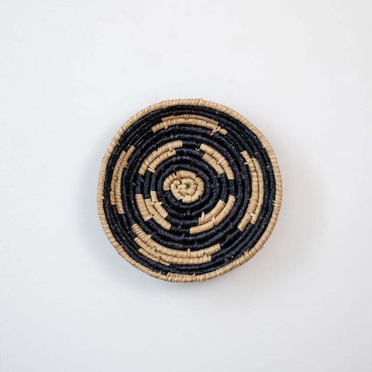 Sahara Saga Handwoven Sea Grass Hanging Wall Basket Black - Small