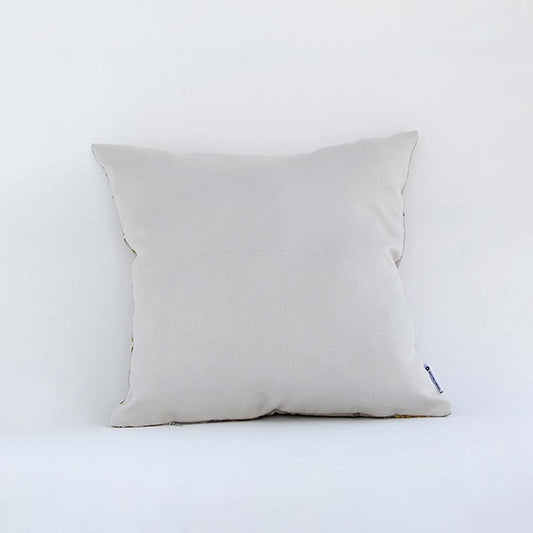 Back side view of beige cushion cover showing clean seams smooth fabric finish and concealed closure for neat styling.