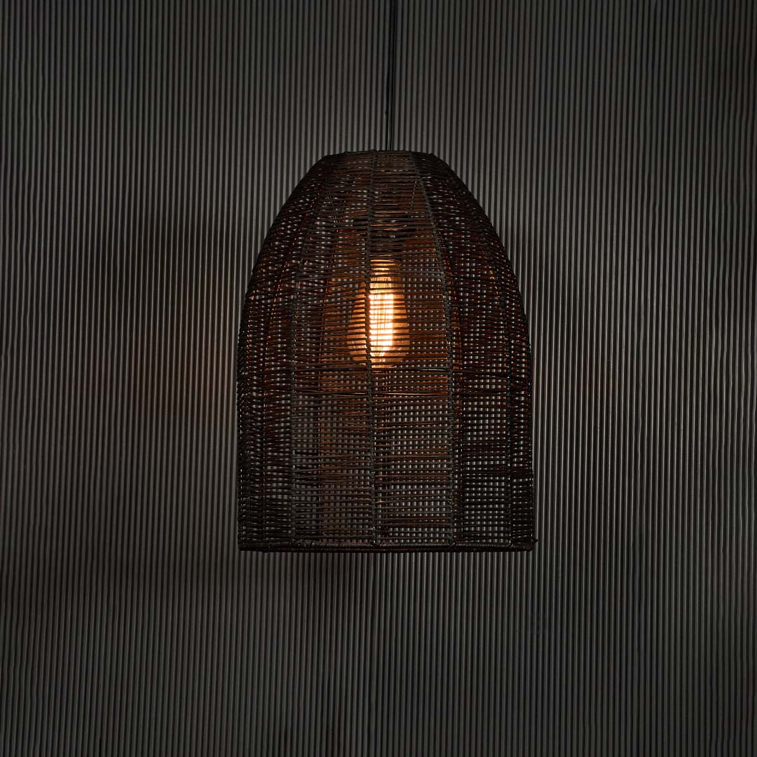 Sawan Bamboo Pendant Light Black Light On Black Background