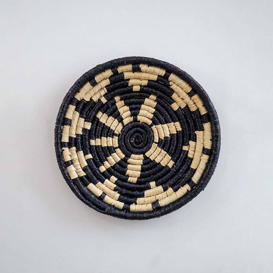 Starry Site Handwoven Sabai Grass Hanging Wall Basket - Black