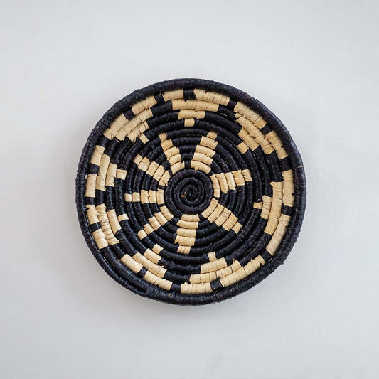Starry Site Handwoven Sabai Grass Hanging Wall Basket - Black