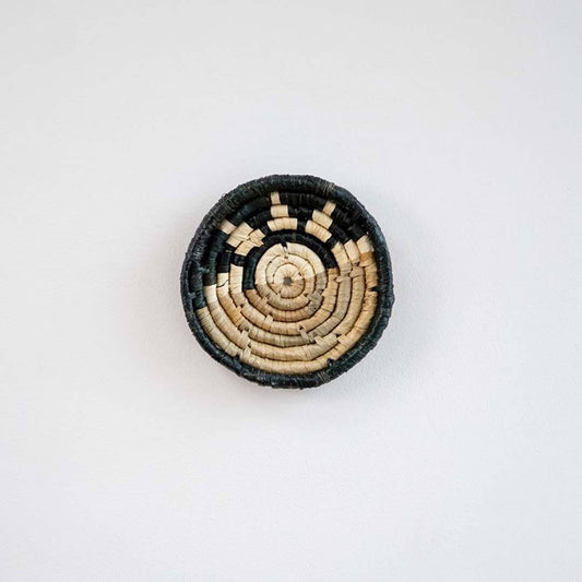 Sun Sparkle Handwoven Sea Grass Hanging Wall Basket Black - Small