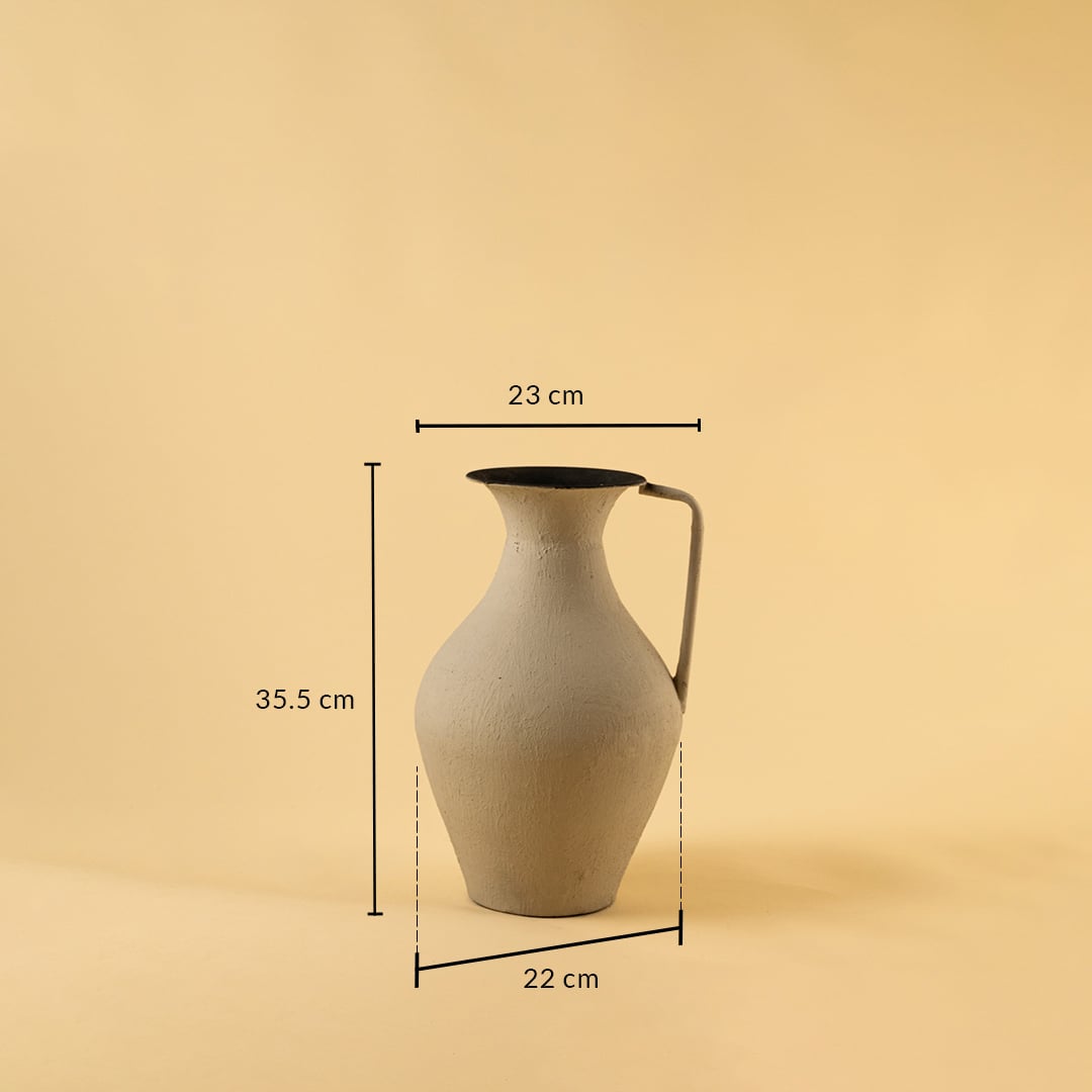 Suraahi Vase Grey Dimensions