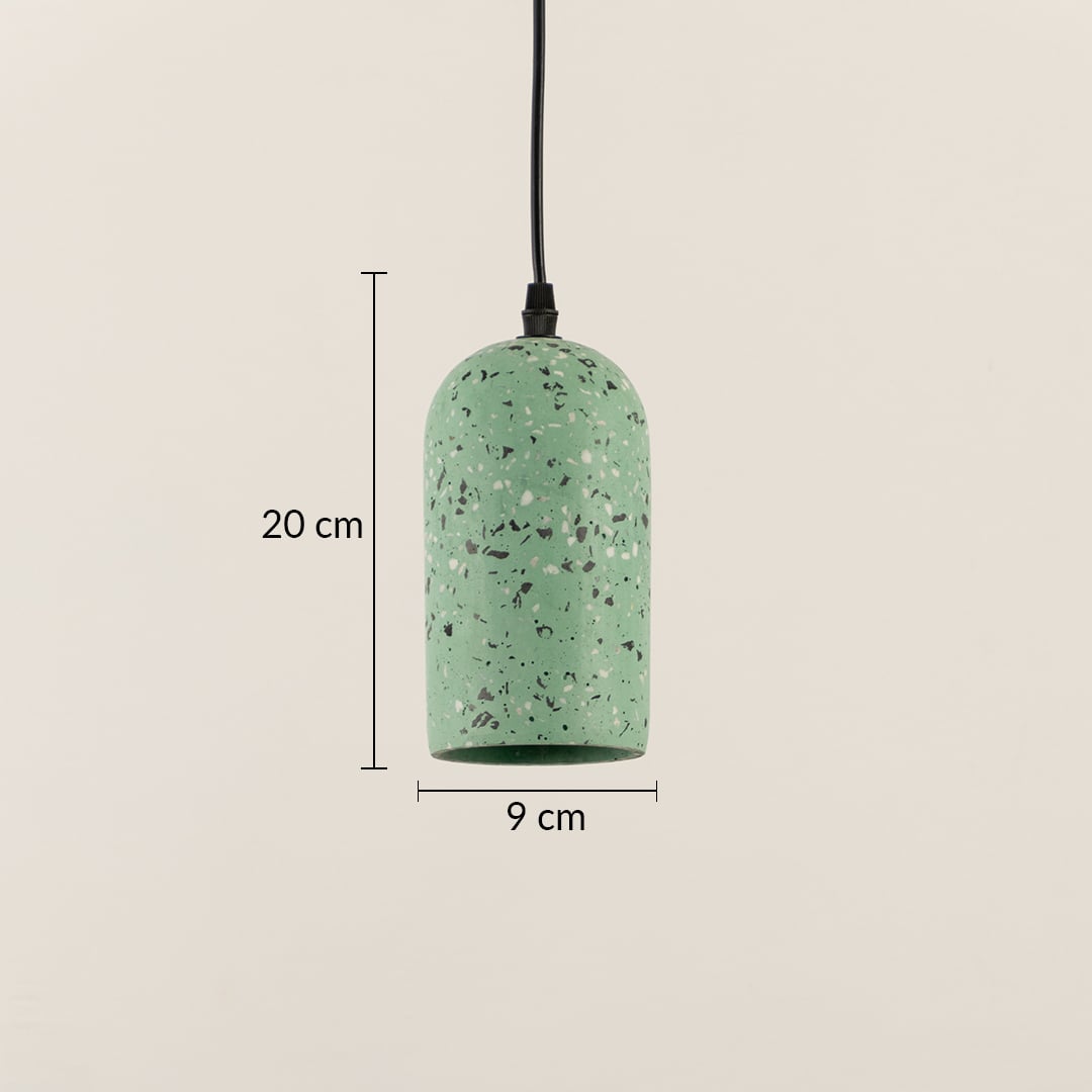 Terrazzo Cement Pendant Light Black Green Dimensions