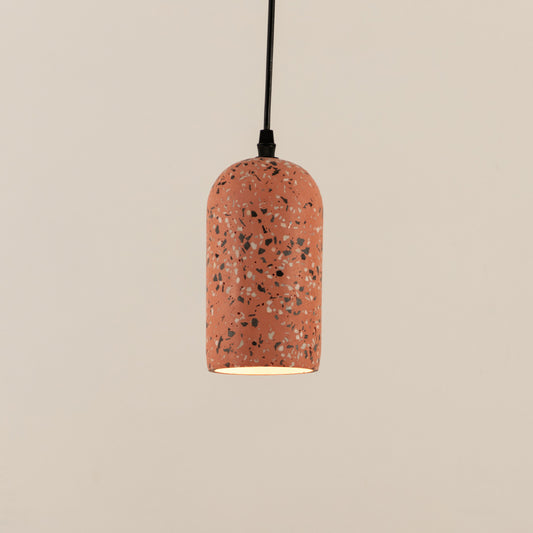 Terrazzo Cement Pendant Light -Black & Pink