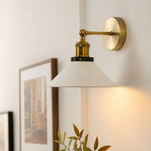 Vintage Bronze Wall Light - White