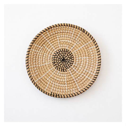 Aria Handwoven Sabai Grass Hanging Wall Basket Beige - Medium